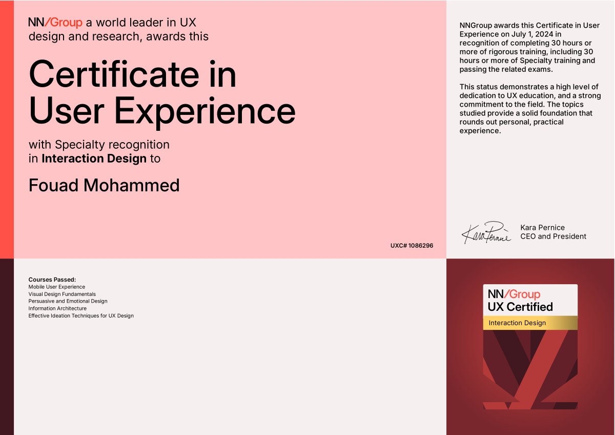 NNG UX Certificate